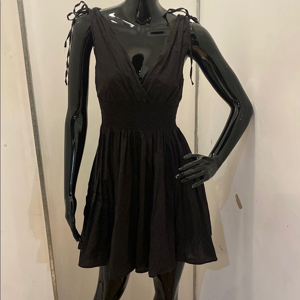 H&M Black Maxi Sundress with Plunge V-neck
